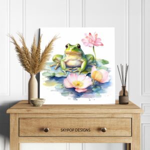 Frog Lotus Pond Art