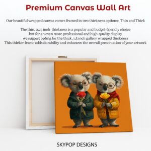 Koala Hugs and Flowers Art