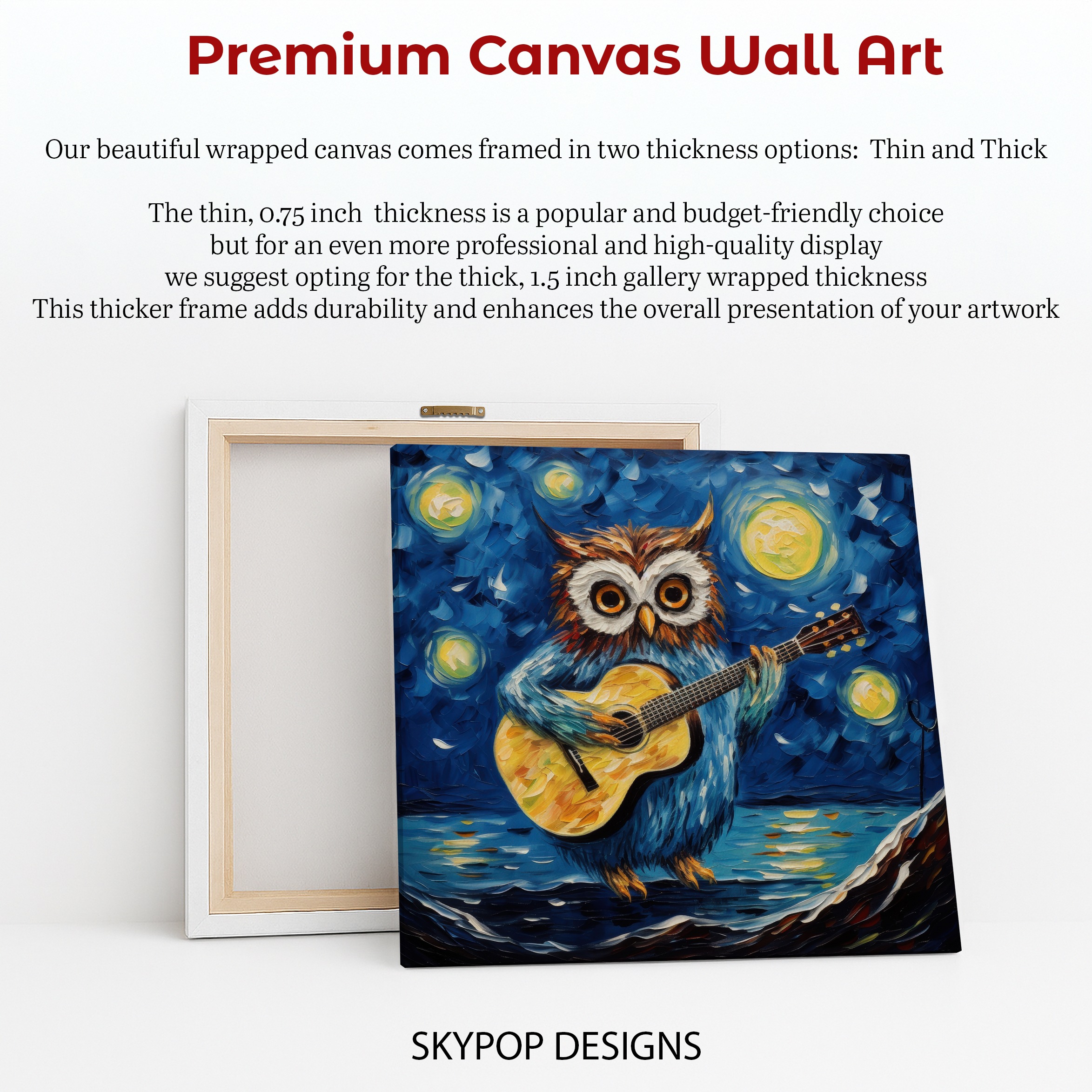 6.jpg Owl Guitar Starry Night Art