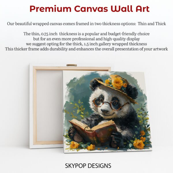 Panda Reading Book Art