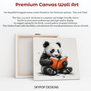 Panda Reading Book Art