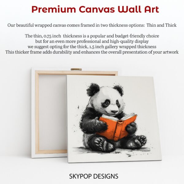 Panda Reading Book Art