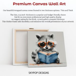 Raccoon Reading Art