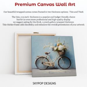 Vintage Bicycle Flower Basket Art
