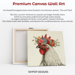 Rooster Floral Crown Art