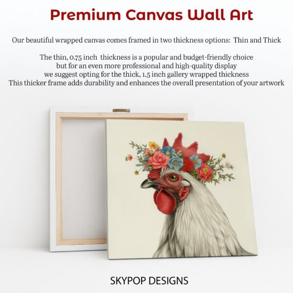 Rooster Floral Crown Art