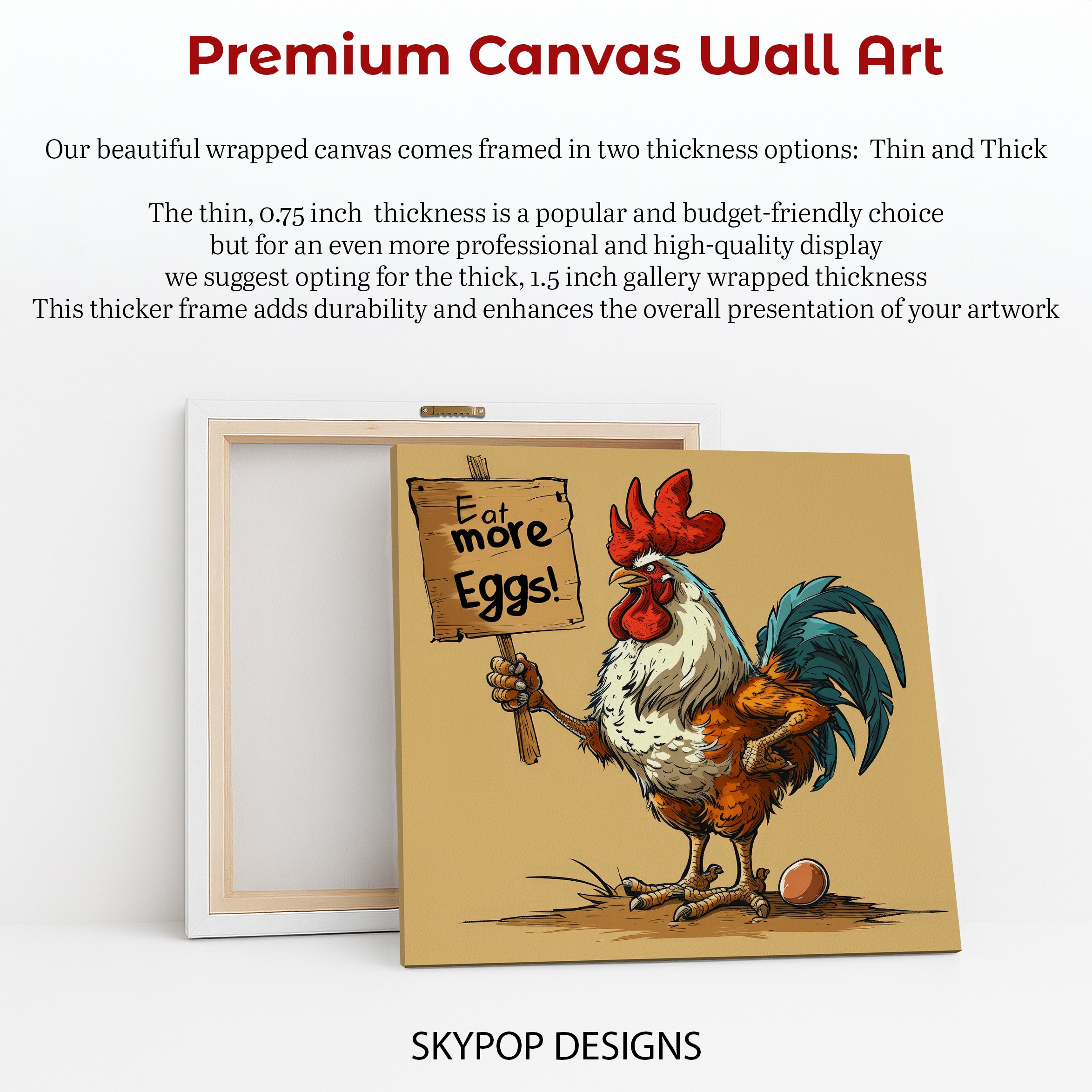6.jpg Rooster Says Eat More Eggs Art