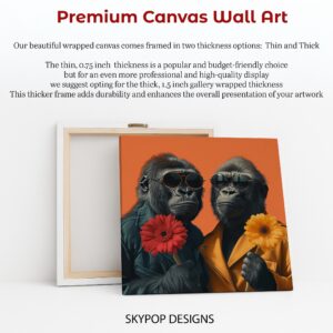 Gorillas With Flowers Art