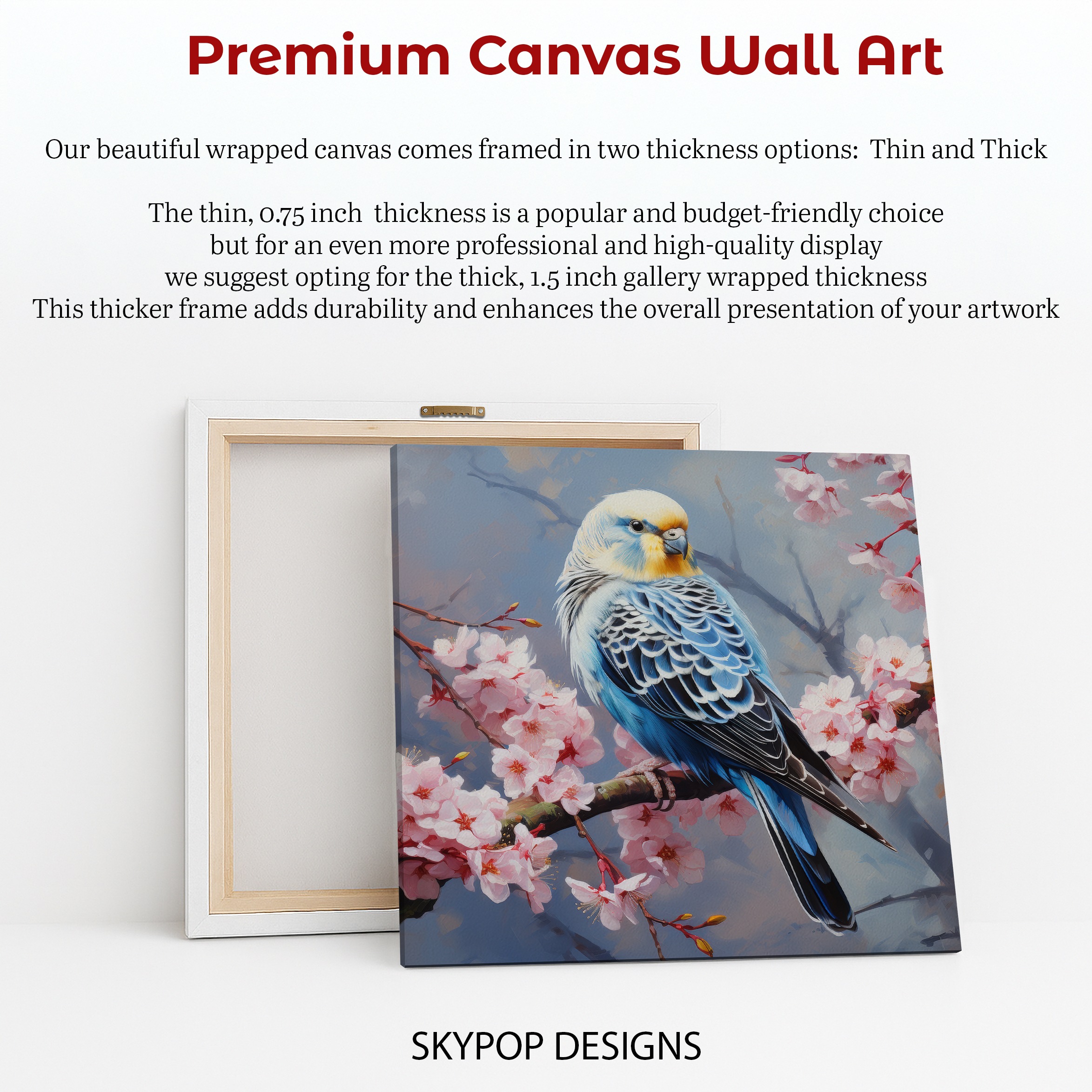 6.jpg Blue Budgie Cherry Blossom Art