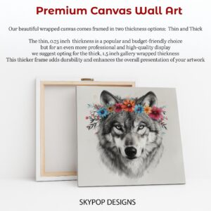 Wolf Floral Crown Art