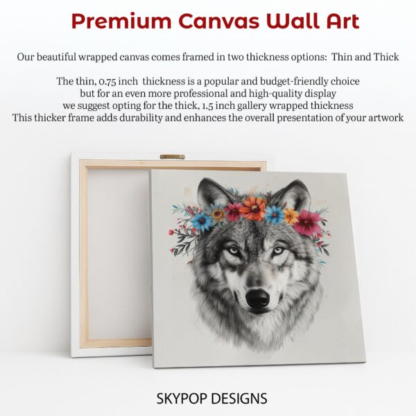 Wolf Floral Crown Art