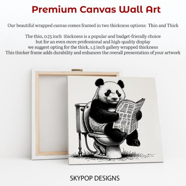 Panda Toilet Reading Art