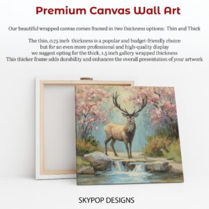 Deer Cherry Blossom Art
