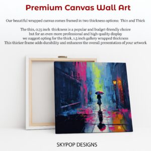 Rainy Evening Cityscape Art