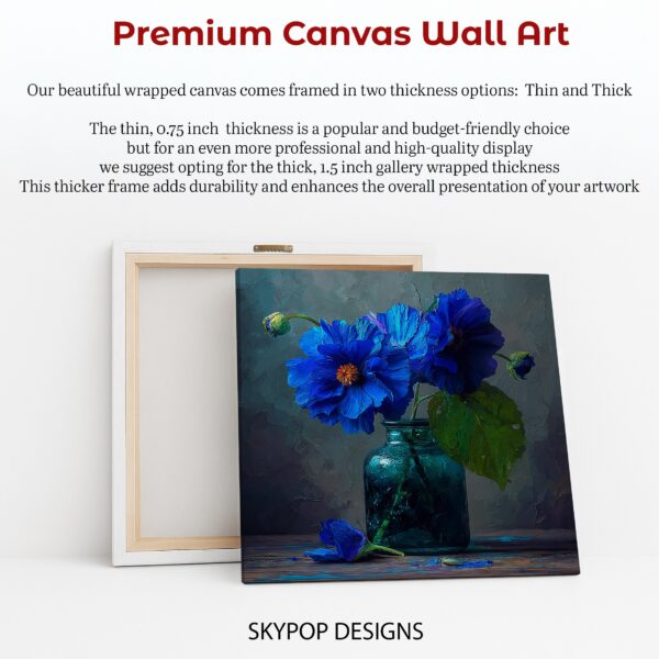 Deep Blue Floral Art