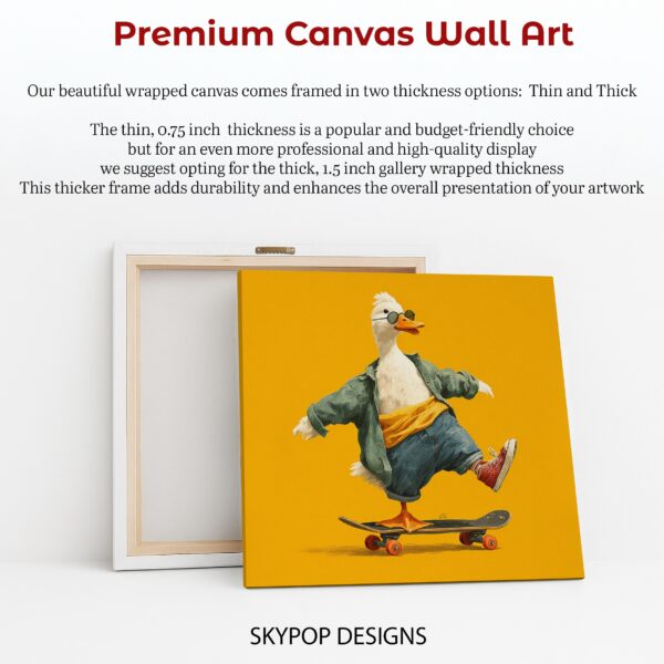 Skateboarding Duck Art