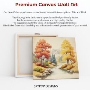 Autumn Stream Landscape Art