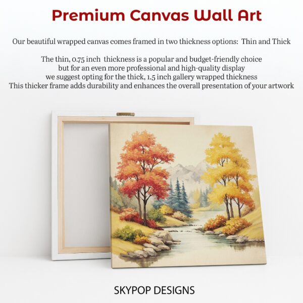Autumn Stream Landscape Art
