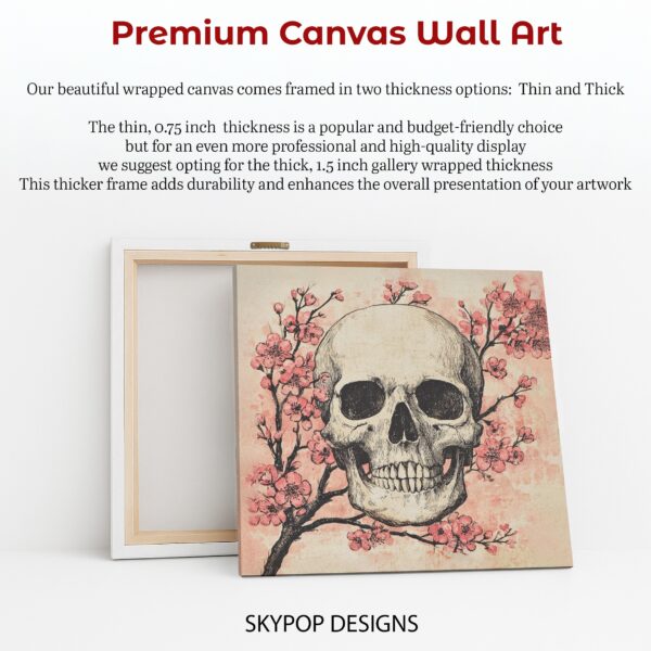 Cherry Blossom Skull Art