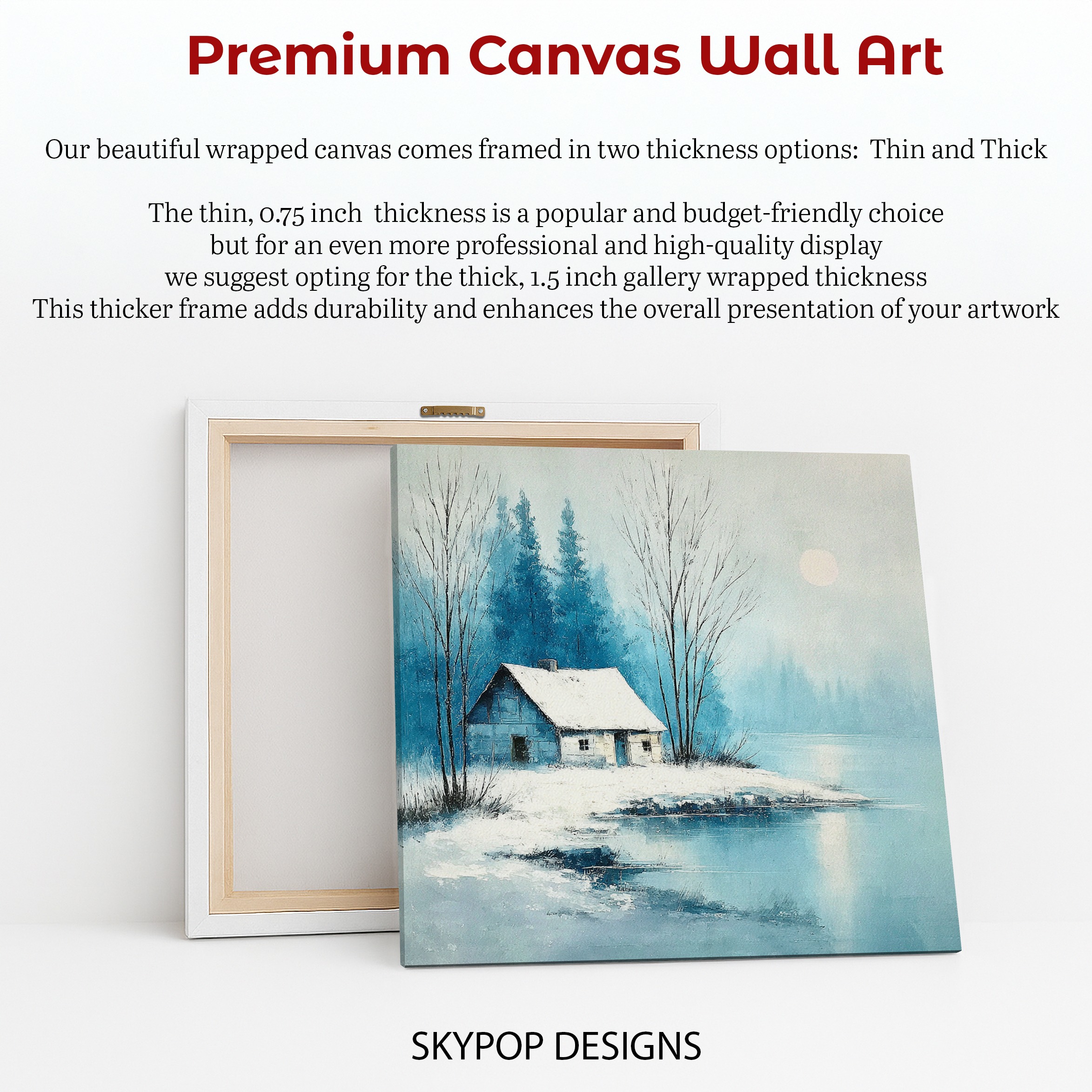 6.jpg Winter Cabin Lake Art