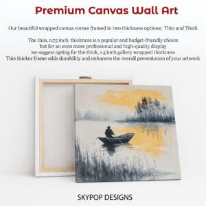 Misty Lake Fisherman Art