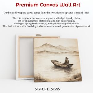 Tranquil Lake Boat Art