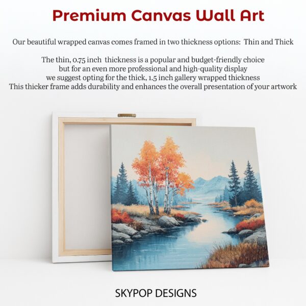 Autumn River Landscape Art