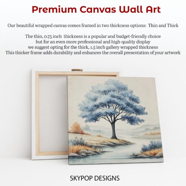 Blue Tree Landscape Art