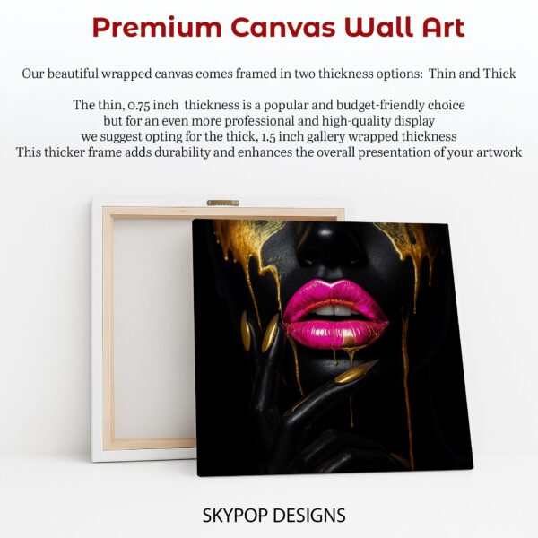 Golden Drip Lips Art