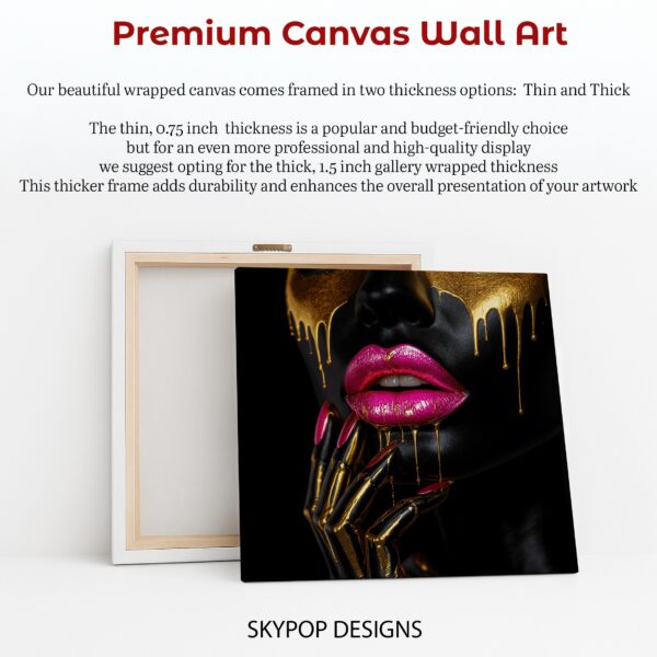 Golden Drip Lips Art