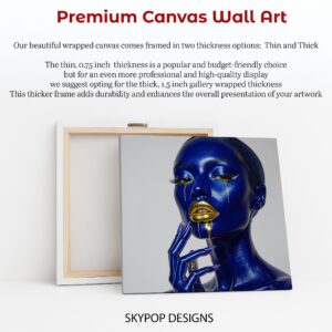 Blue Gold Drip Art