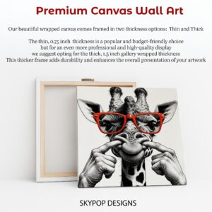 Giraffe with Red Glasses Art