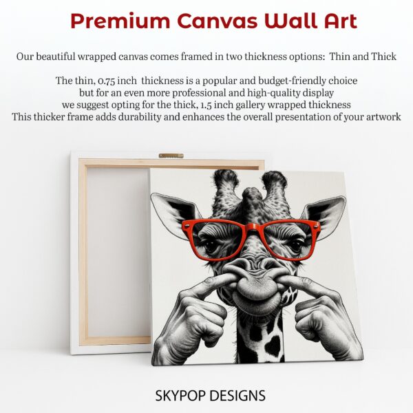 Giraffe with Red Glasses Art