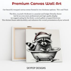 Raccoon Christmas Bath Art