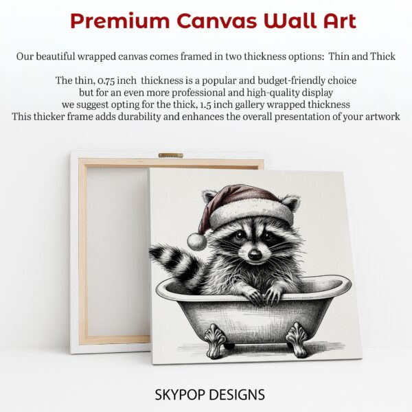 Raccoon Christmas Bath Art