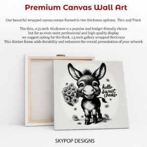 Donkey Holding Flowers Art