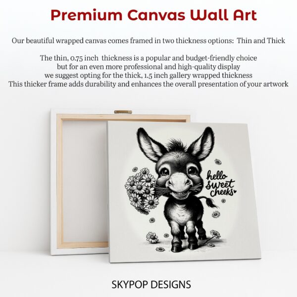 Donkey Holding Flowers Art