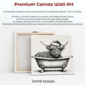 Highland Cow Bath Time Art