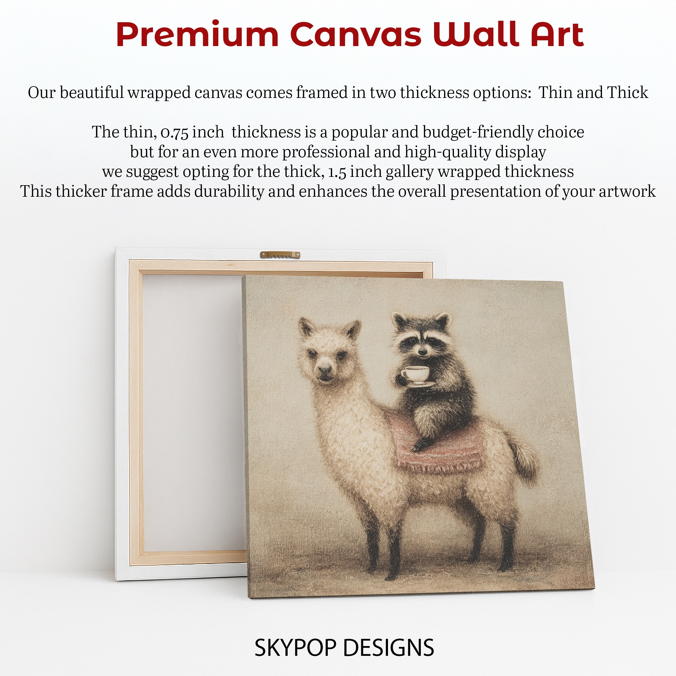 6.jpg Llama and Raccoon Art