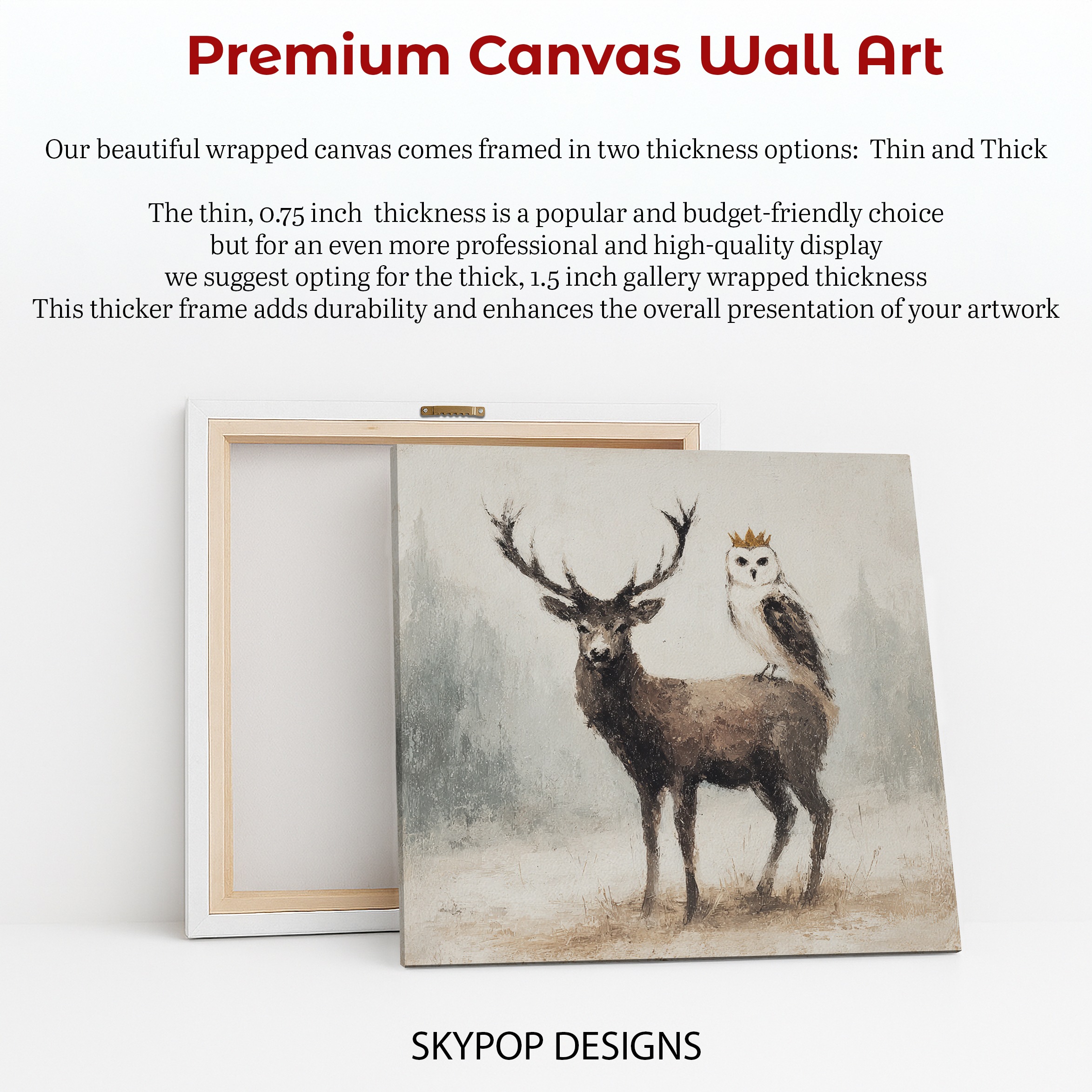 6.jpg Crowned Owl and Deer Art