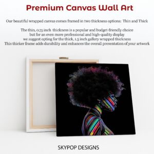 Rainbow Streaks Afro Woman Art