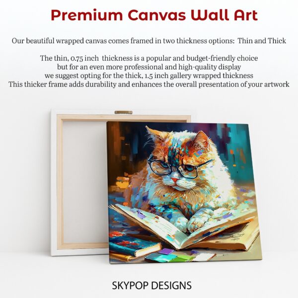 Glasses Cat Bookworm Art