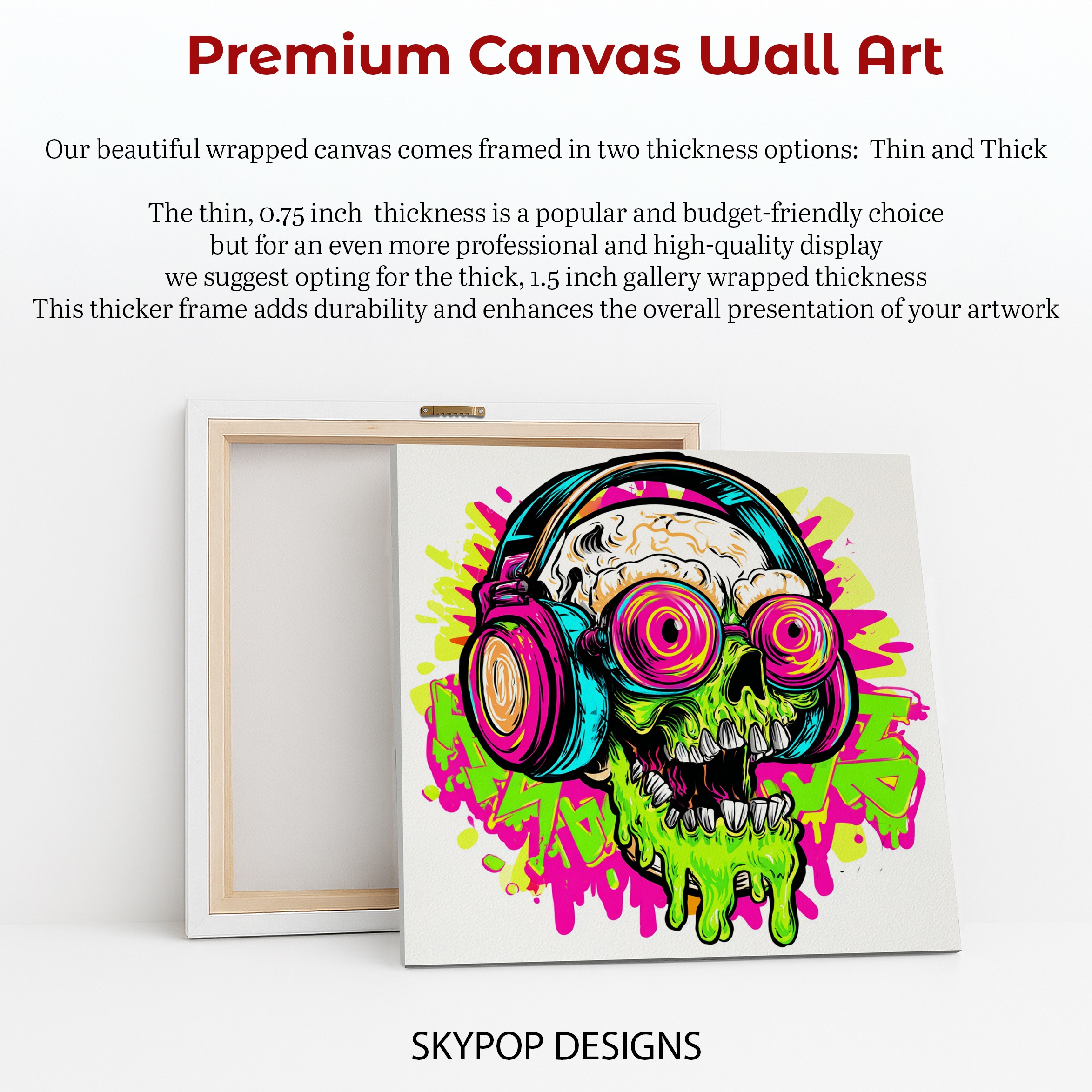 6.jpg Neon Skull Headphones Art