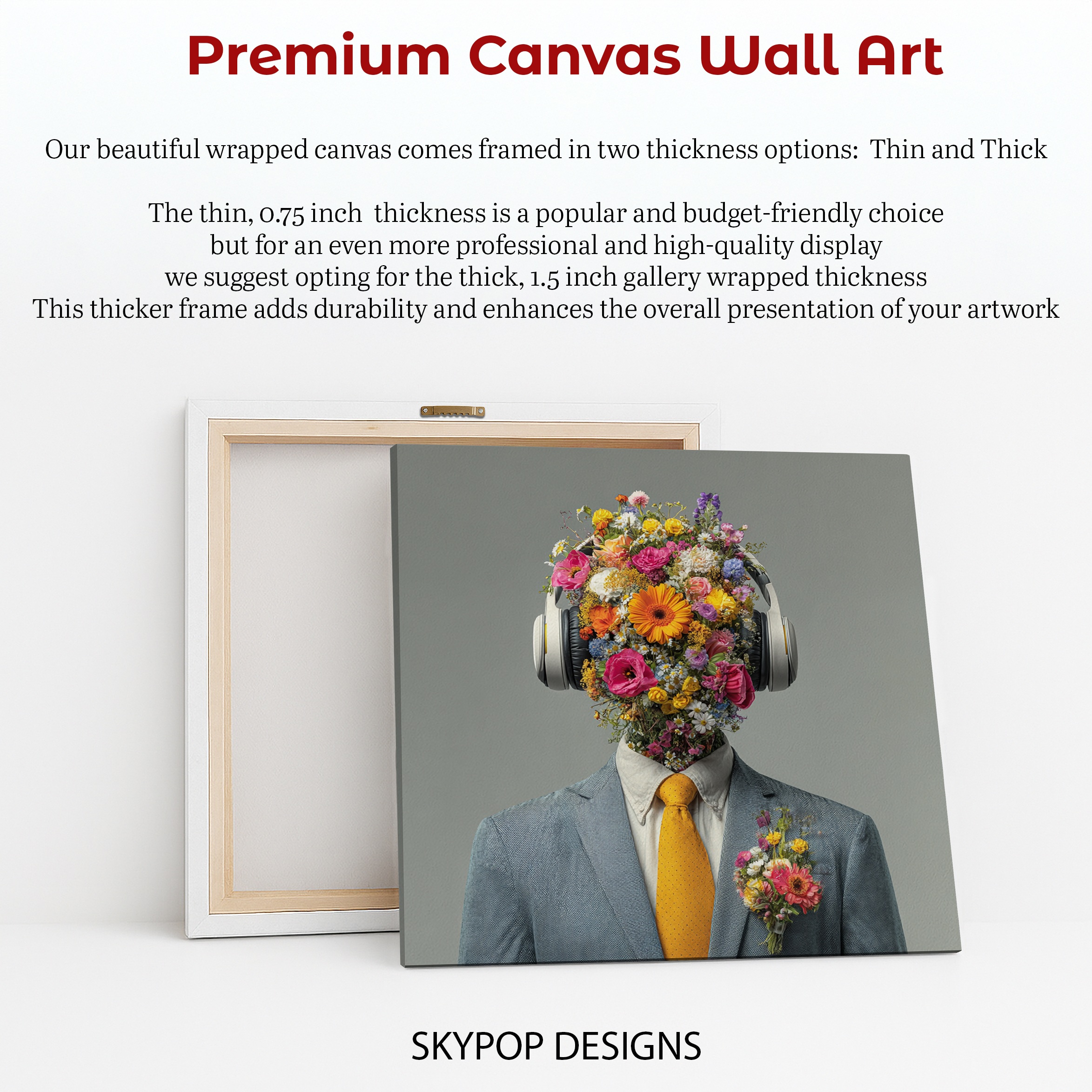 6.jpg Floral Headphones Art