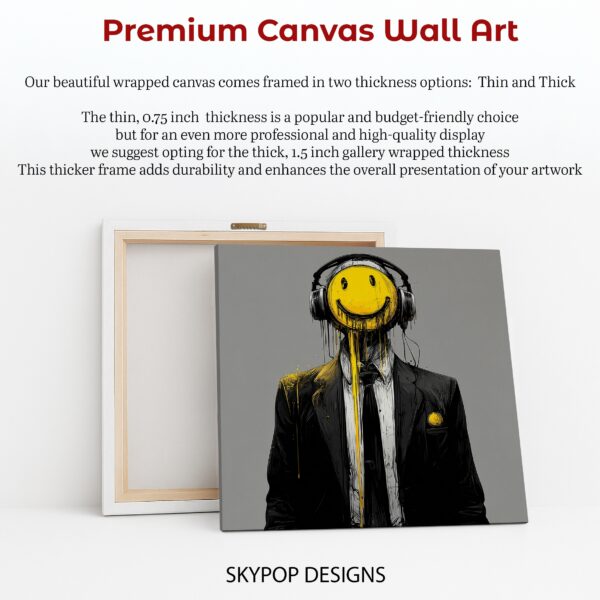 Headphone Smiley Face Art