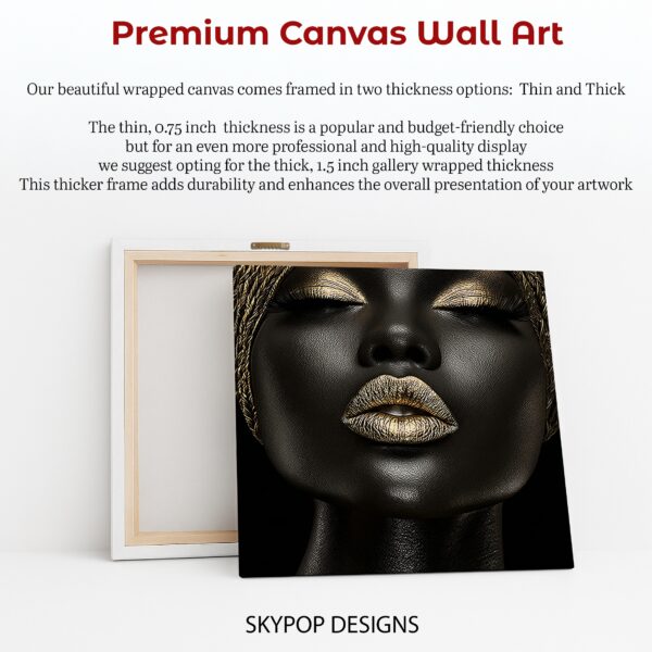 Golden Lips Portrait Art