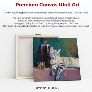 Cat and Wine Art