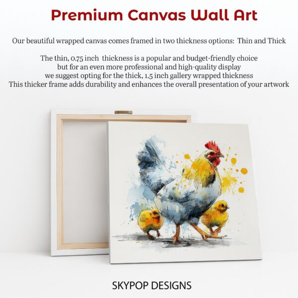 Rooster and Chicks Art