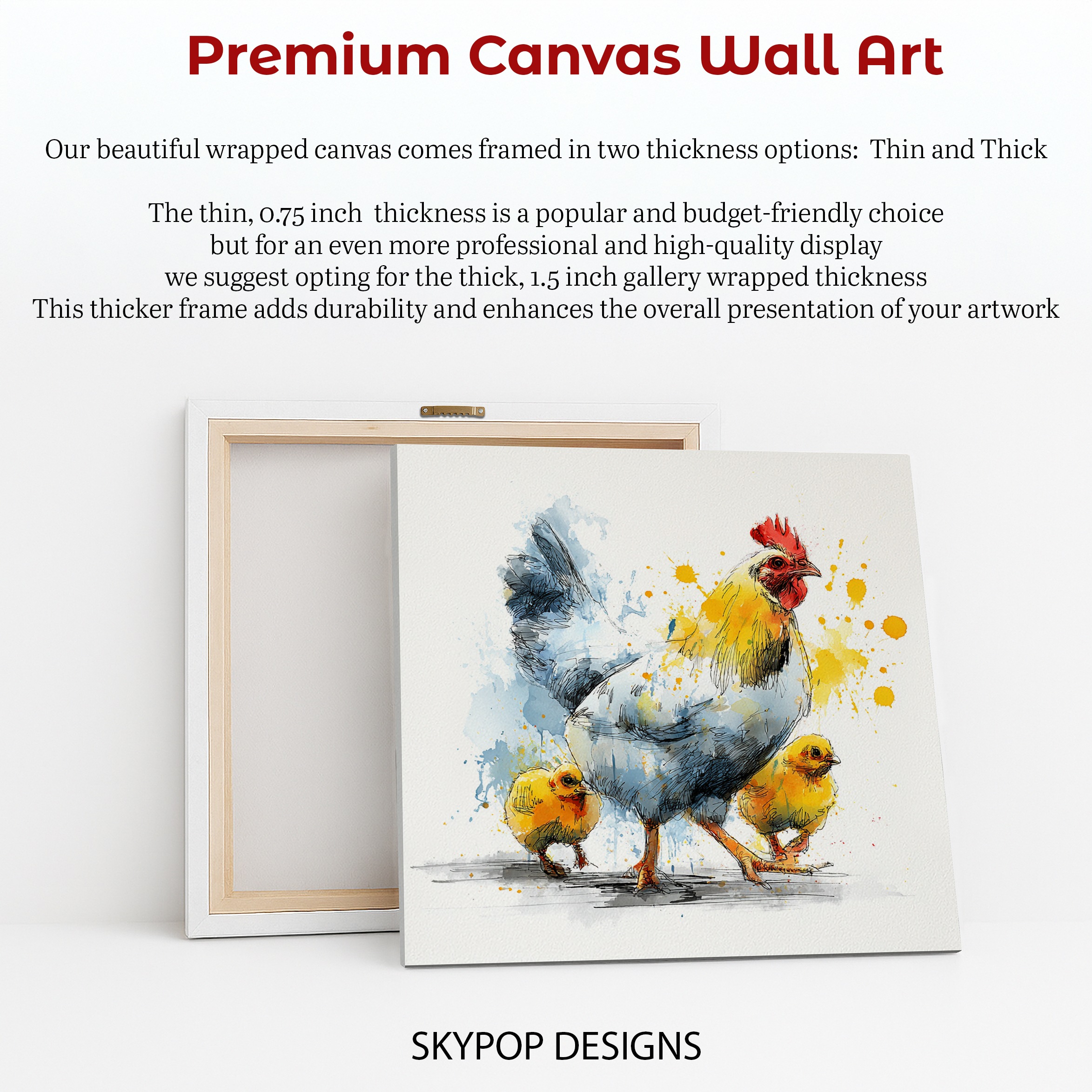 6.jpg Rooster and Chicks Art
