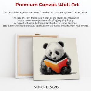 Panda Reading Book Art